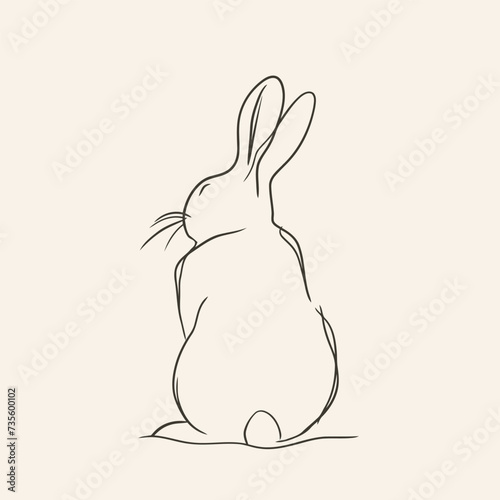 Vector silhouette rabbit symbol logo