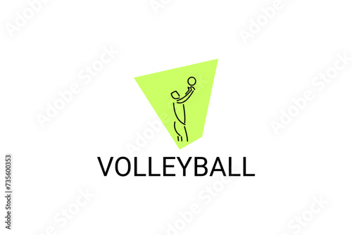 volleyball sport vector line icon. an athlete playing volleyball. sport pictogram, vector illustration.