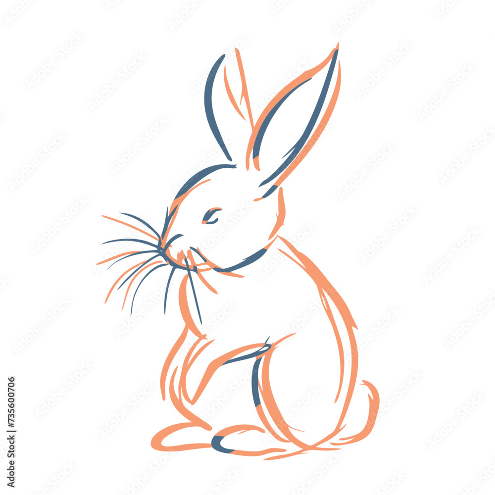 Vector line art rabbit Vector line art rabbit