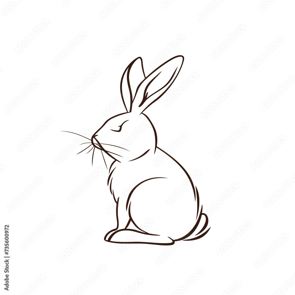 Vector silhouette rabbit symbol logo
