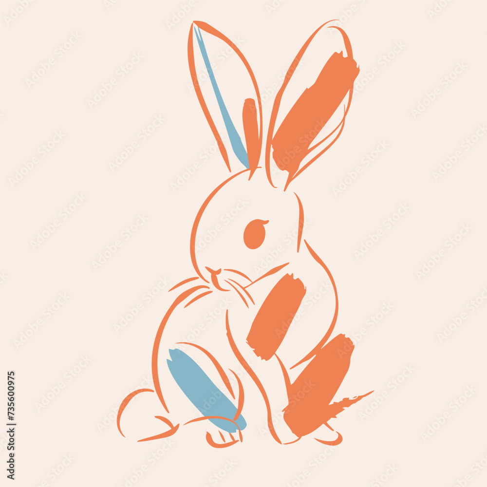 Vector cute cartoon rabbit Vector cute cartoon rabbit