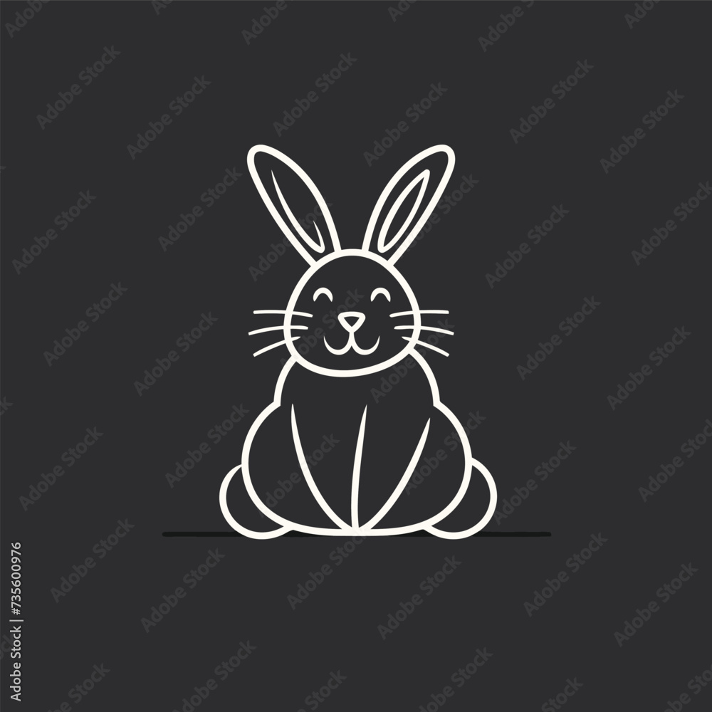 Vector cute cartoon rabbit