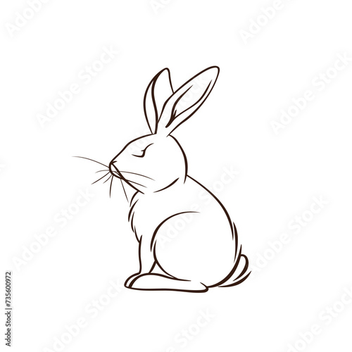 Vector silhouette rabbit symbol logo © Yee Suen