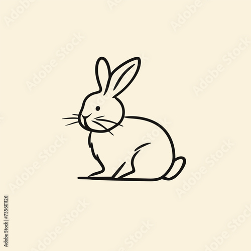 Vector silhouette rabbit symbol logo
