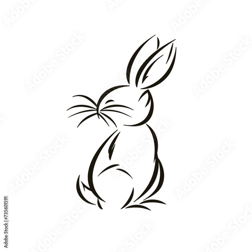 Vector cute cartoon rabbit