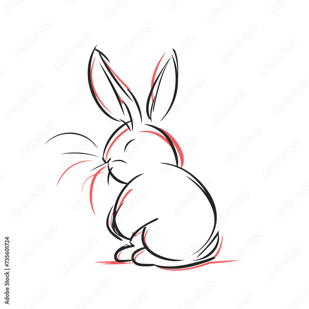 Vector cute cartoon rabbit Vector cute cartoon rabbit