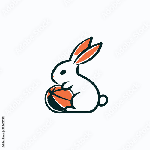 Vector silhouette rabbit symbol logo