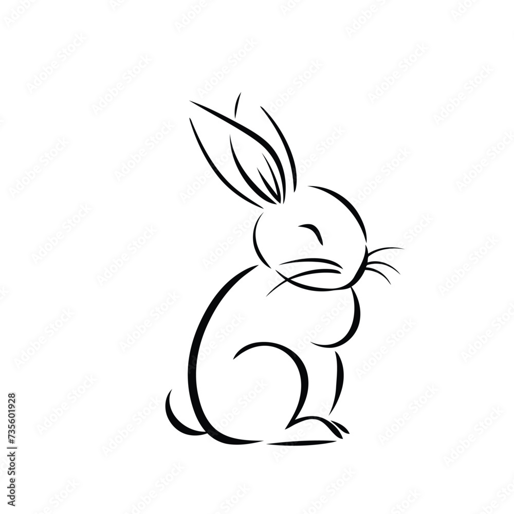 Vector silhouette rabbit symbol logo Vector silhouette rabbit symbol logo
