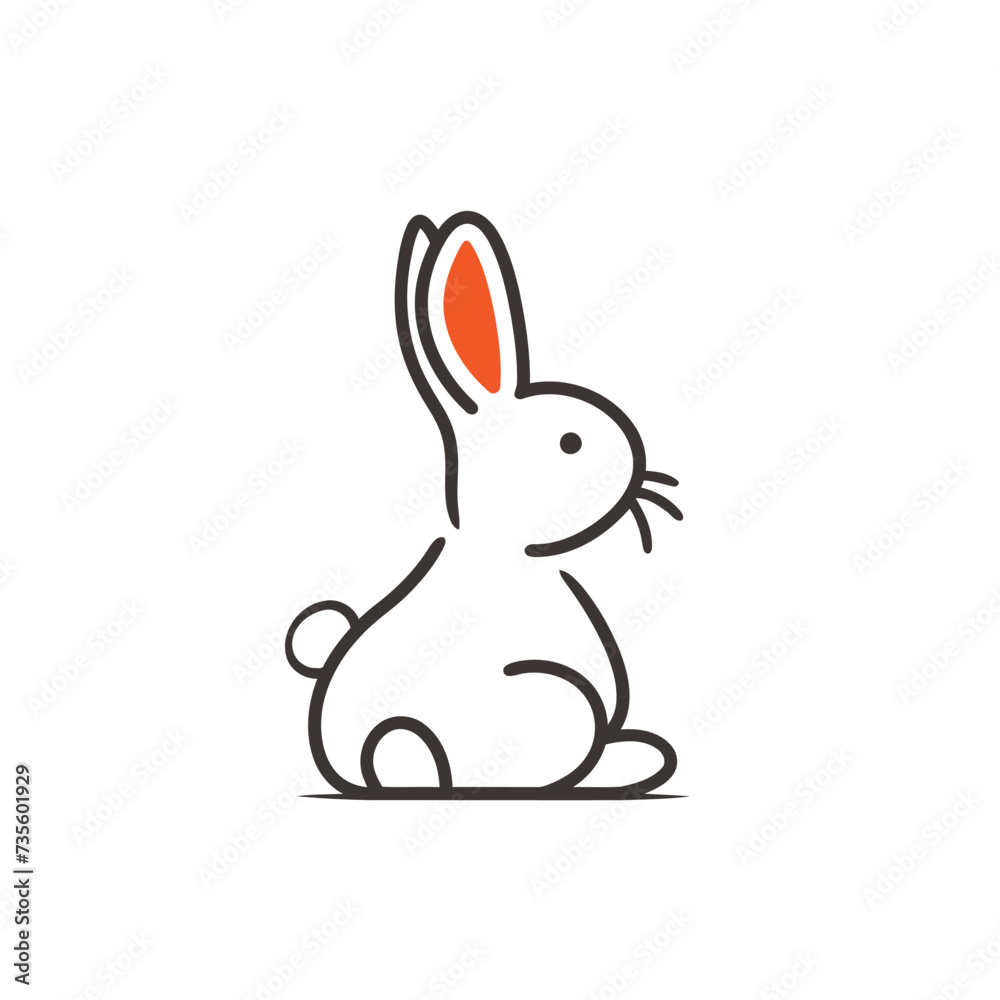 Vector silhouette rabbit symbol logo Vector silhouette rabbit symbol logo