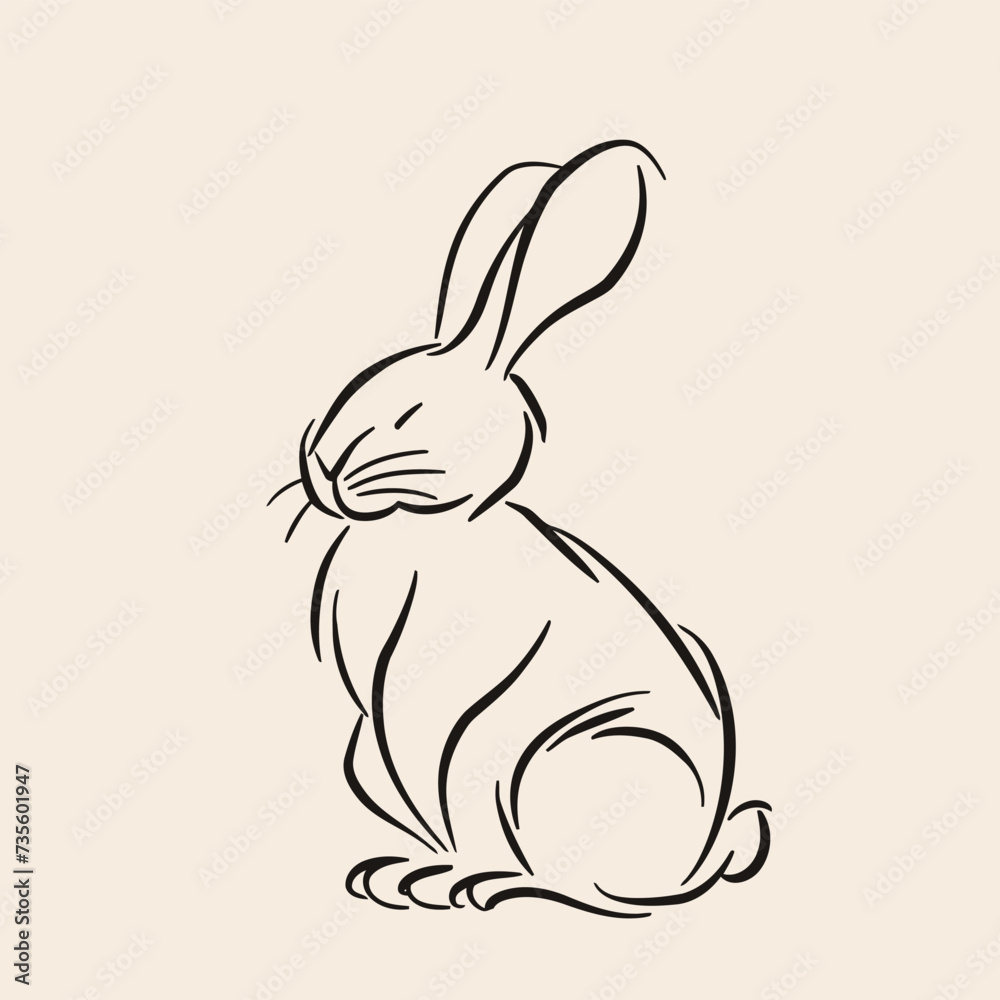Vector silhouette rabbit symbol logo Vector silhouette rabbit symbol logo