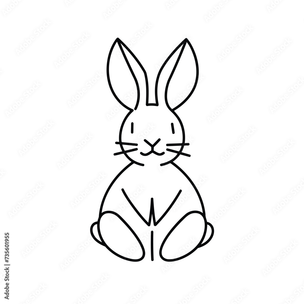 Obraz premium Vector silhouette rabbit symbol logo