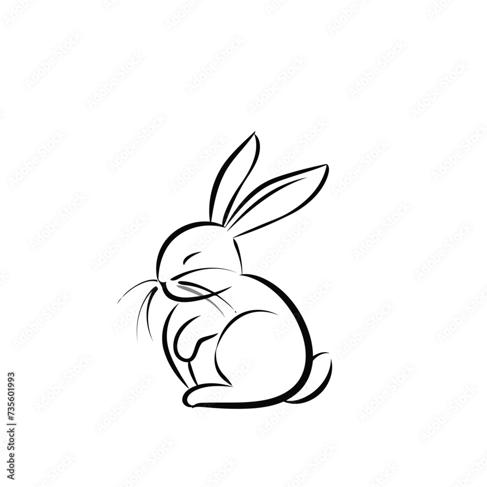 Vector silhouette rabbit symbol logo Vector silhouette rabbit symbol logo