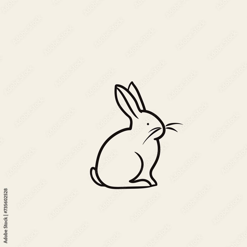 Vector silhouette rabbit symbol logo Vector silhouette rabbit symbol logo