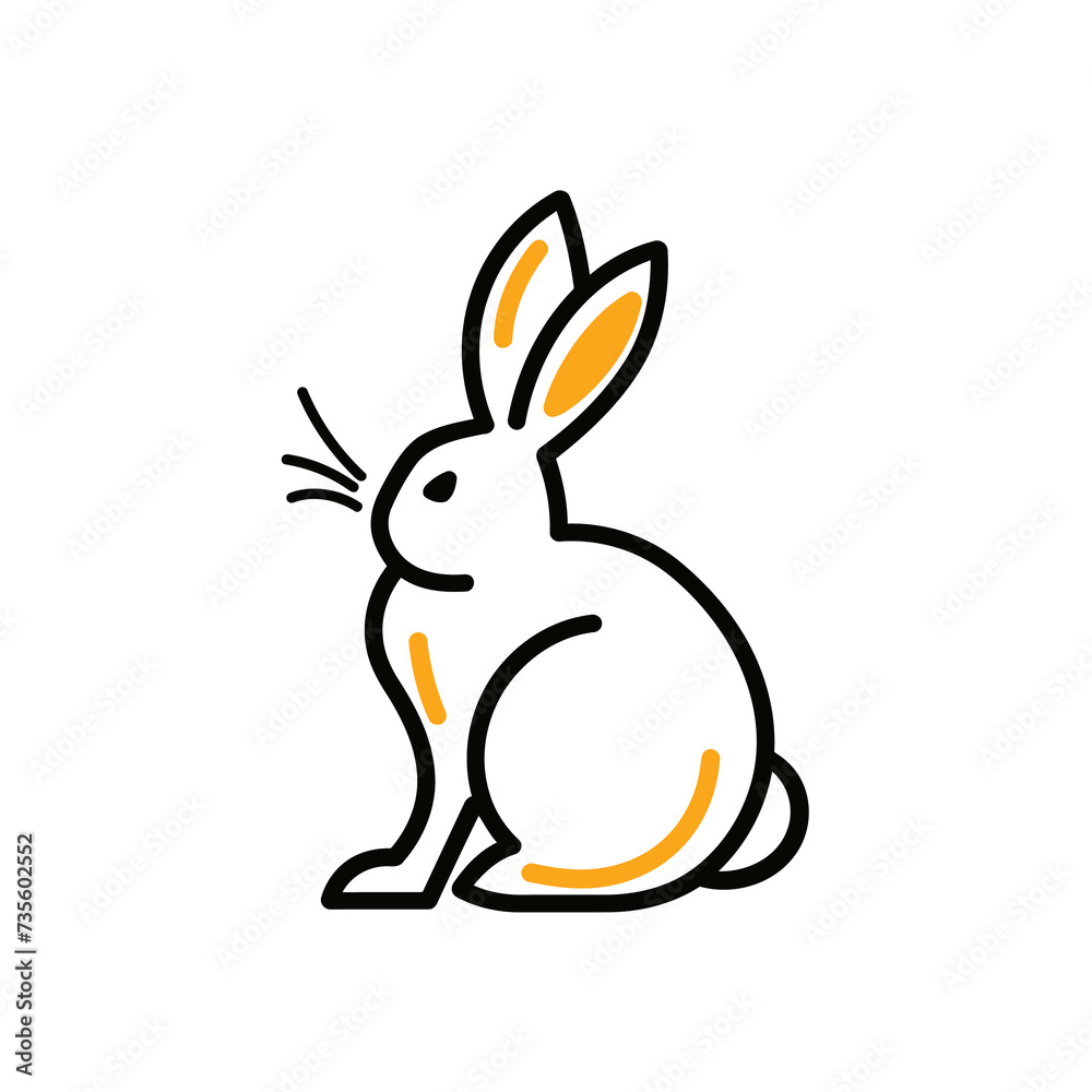 Vector silhouette rabbit symbol logo Vector silhouette rabbit symbol logo