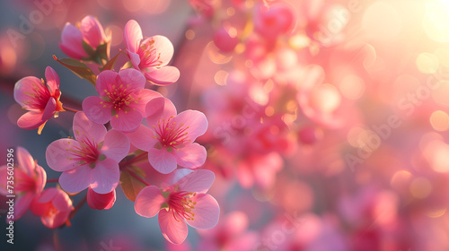 pink blossoms background  cherry blossoms at sunset  Mother day concept  mother day background