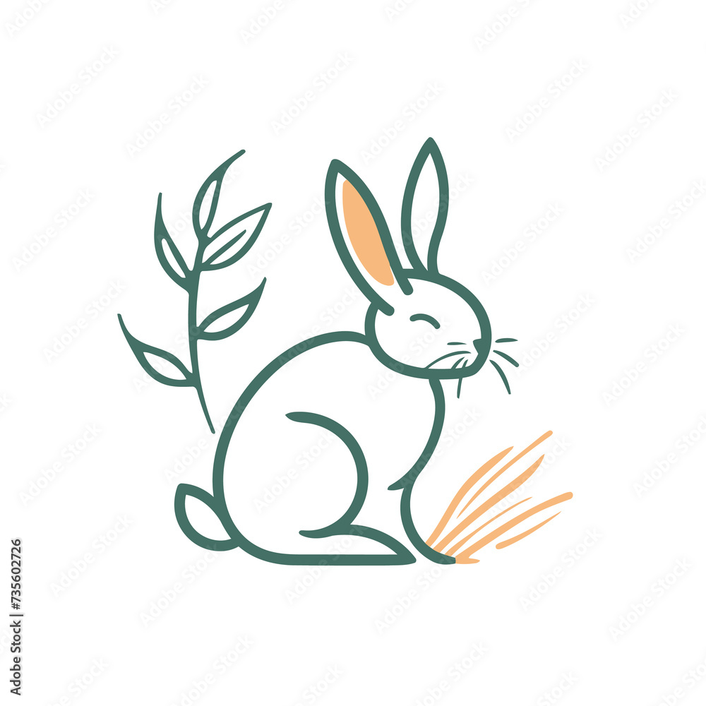 Vector silhouette rabbit symbol logo Vector silhouette rabbit symbol logo