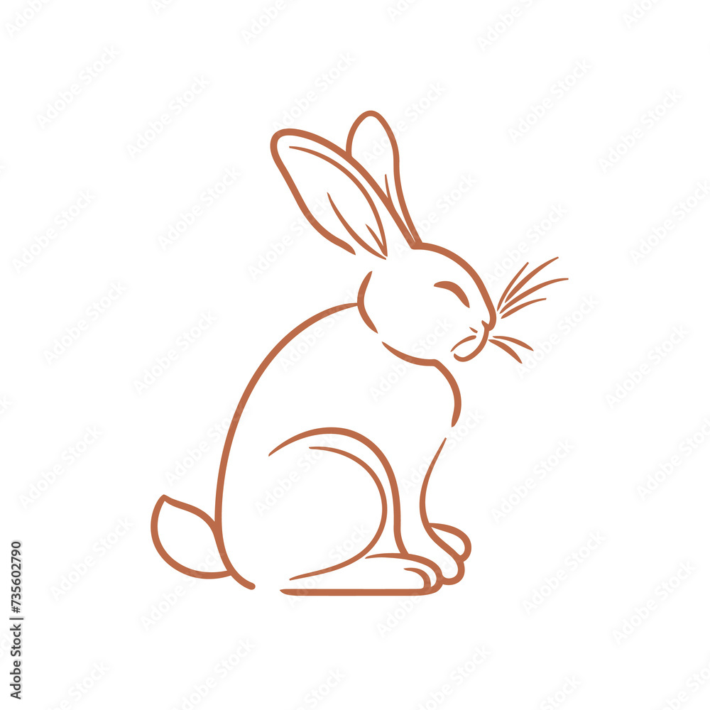 Vector silhouette rabbit symbol logo Vector silhouette rabbit symbol logo