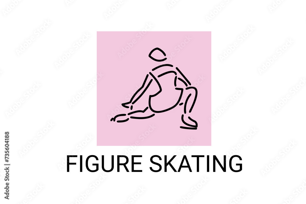 Figure skating vector line icon. dance, practice Figure skating. sport dance pictogram illustration. Figure skating vector line icon. dance, practice Figure skating. sport dance pictogram illustration.