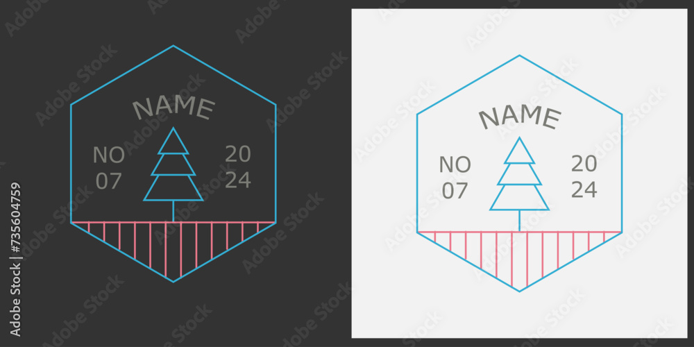 Obraz premium Nature's Strokes: Dynamic Tree Line Art Logo Design.