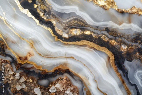 Marble texture with gold and black elements