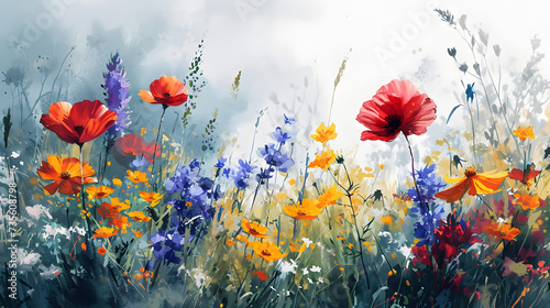 illustration with the drawing of a Wildflower Fields