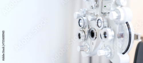 Selective focus of phoropter eyesight measurement testing machine in the optical shop photo