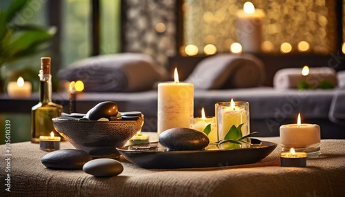 luxurious spa with candle and stone collection4 photo