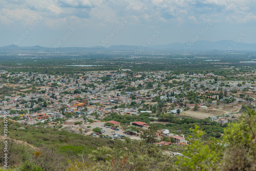 View from Peña de Bernal Monolith in Queretaro, Mexico