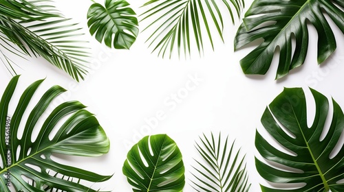 tropical leaves on a white background photo