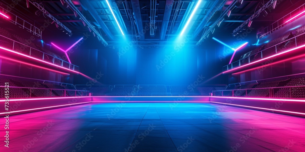 Fototapeta premium Futuristic esport background for gaming live streaming. Esport game tournament competition neon banner