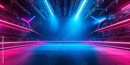 Futuristic esport background for gaming live streaming. Esport game tournament competition neon banner photo