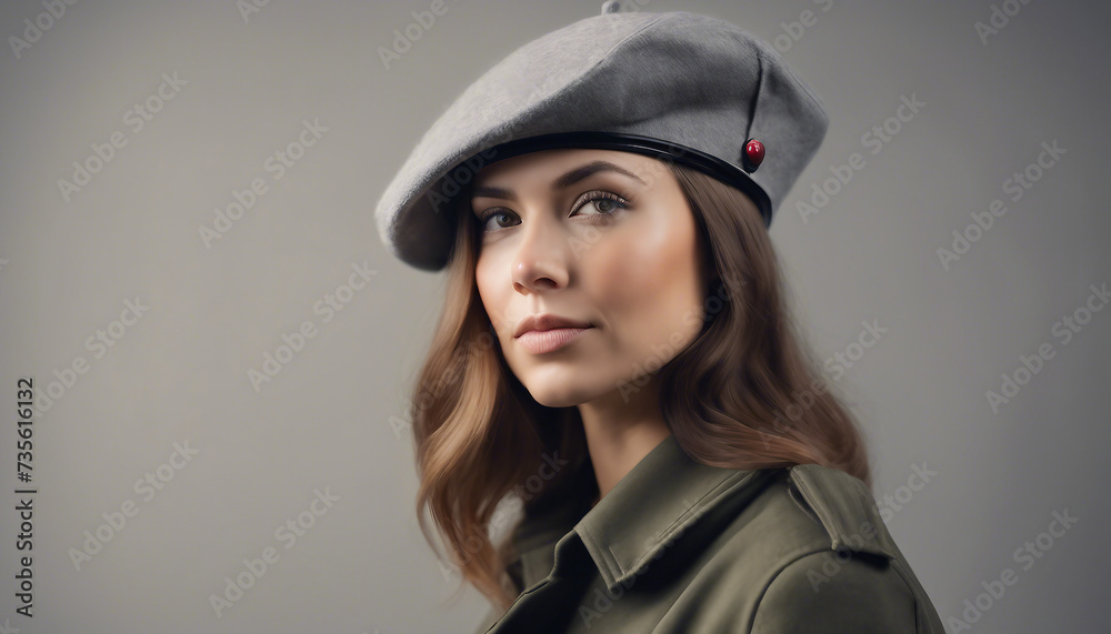 Beret Chic: Side View of Women in Military Hat
Beret Chic: Side View of Women in Military Hat