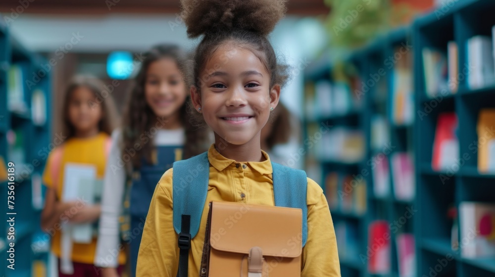 Student with backpack Back to school. Studentship and Education concept, Happy kid having fun at school, Playful child Student with backpack Back to school. Studentship and Education concept, Happy kid having fun at school, Playful child