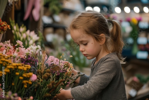 Child helped florist at the work © Zero Zero One