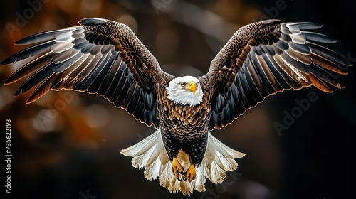 Regal Eagle in Dramatic Forest Scenery: Brown Beauty Captured photo