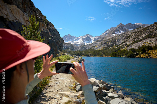 Women Hiking in mountains