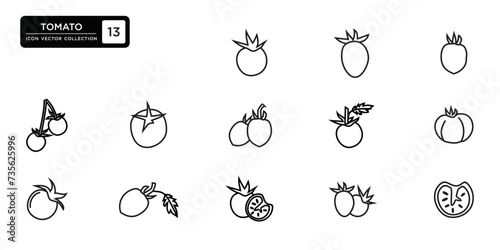 Tomato icon collection, vector icon templates editable and resizable.