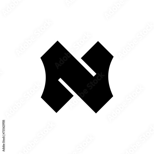 monogram n logo design graphic template
