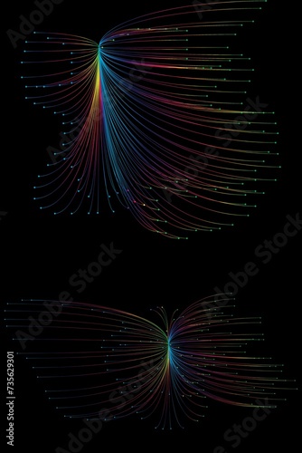 Abstract multicolored spiral fractal pattern. Computer generated graphics.