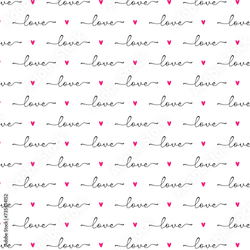 Seamless pattern with words love | Adobe stock