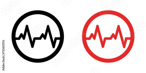 Wave signal heartbeat cardiology medical pressure round sign icon vector design