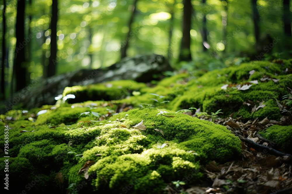 moss covered rocks. moss covered rocks.