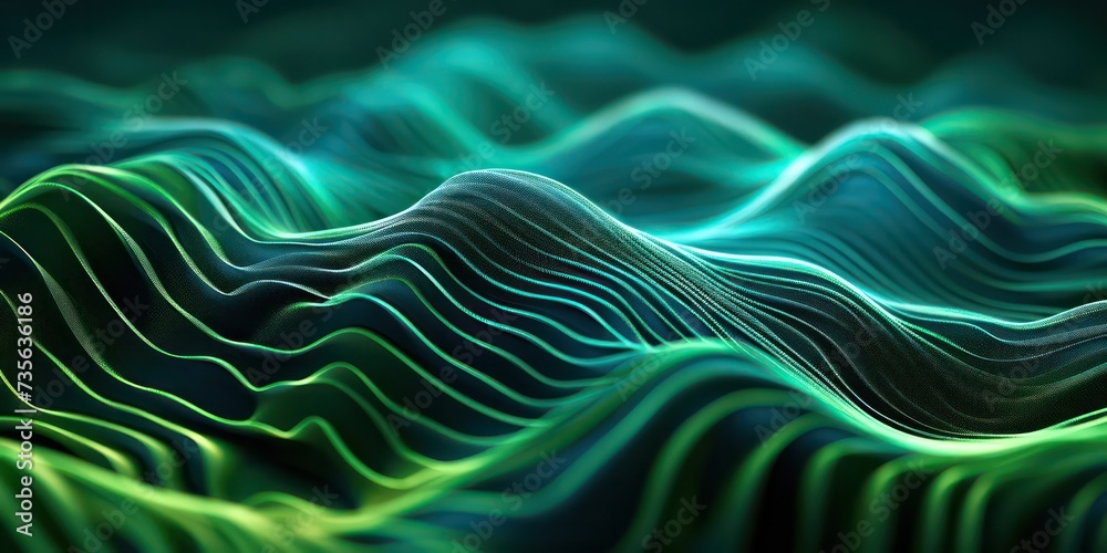 Green neon digital lines on a deep black background, evoking modernity and depth, abstract and captivating. Green neon digital lines on a deep black background, evoking modernity and depth, abstract and captivating.