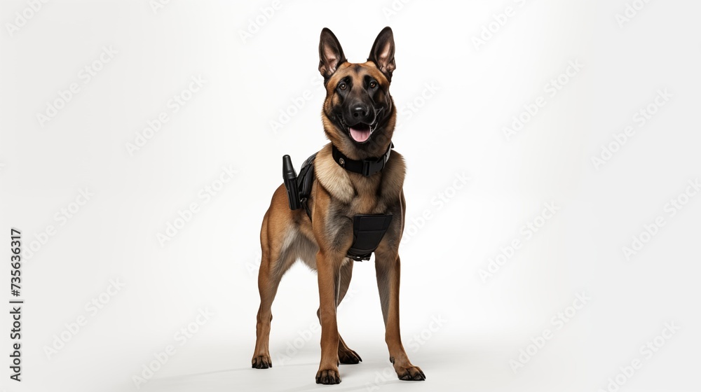 dog, Belgian Malinois in police uniform