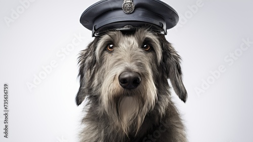 dog, Irish Wolfhound in police uniform