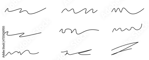 black brush stroke underline. Marker pen highlight stroke. Vector swoosh brush underline set for accent, marker emphasis element. Hand drawn collection set of underline strokes. vector illustration