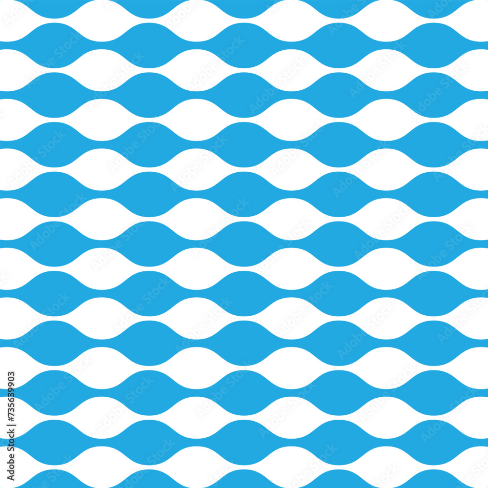 abstract seamless repeatable blue smooth wave line pattern on white. abstract seamless repeatable blue smooth wave line pattern on white.