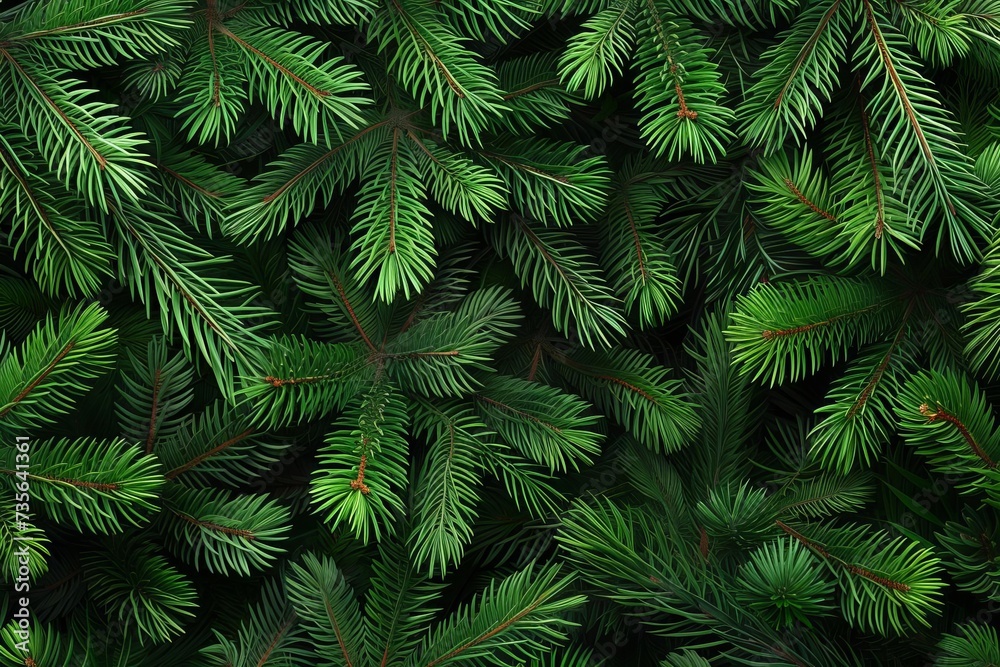 Christmas background with close-up of green fir tree branches Embodying the cozy and traditional aspects of the holiday season With space for festive messages and designs