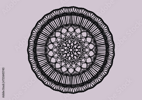 Flower mandala decorative element vintage oriental pattern Vector illustration Islam, Arabian, Indian, Moroccan, Spanish, Turkish, Pakistani, Chinese, mystical, Ottoman patterns, coloring book page.