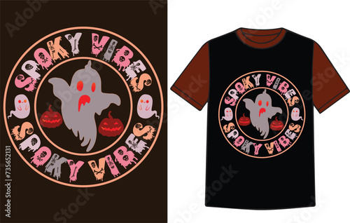 Spoky vibes halloween t-shirt design t-shirt design photo